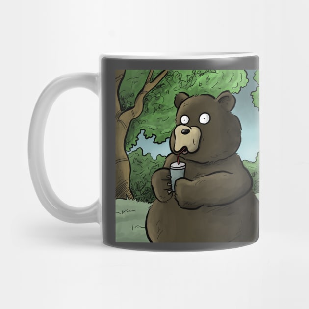 Bear Drinking Soda by cartoonistnate